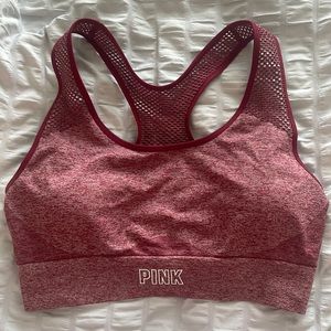 Maroon PINK sports bra. Size XL. Smoke free home. Never worn. Too big for me.